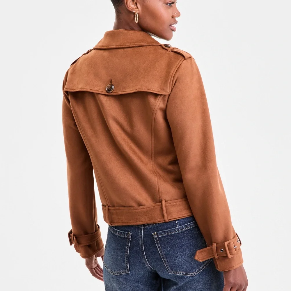 Steve Madden Faux Suede Tan Jacket Size‎ Large - Picture 2 of 10